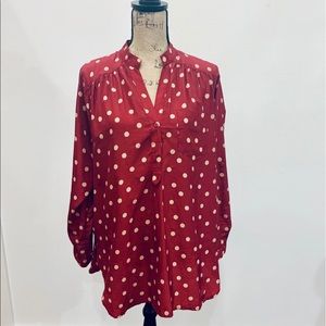 Red polka dot blouse